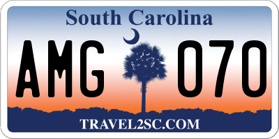 SC license plate AMG070