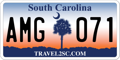 SC license plate AMG071