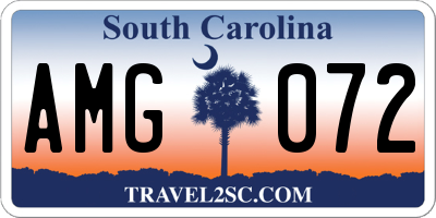 SC license plate AMG072