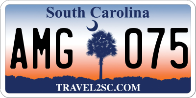 SC license plate AMG075