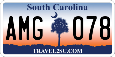 SC license plate AMG078