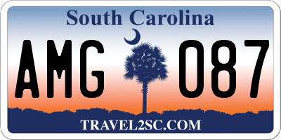 SC license plate AMG087