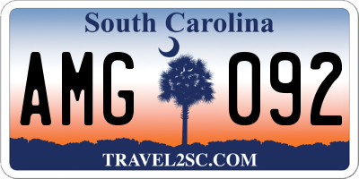 SC license plate AMG092
