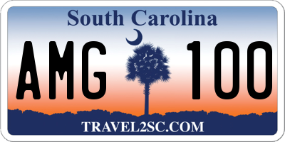 SC license plate AMG100