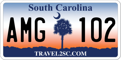 SC license plate AMG102