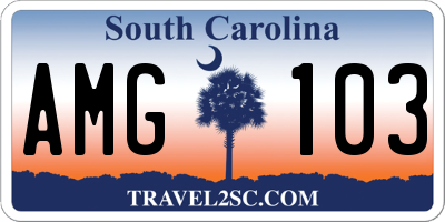 SC license plate AMG103
