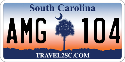 SC license plate AMG104