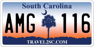 SC license plate AMG116