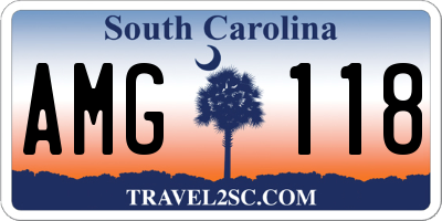 SC license plate AMG118