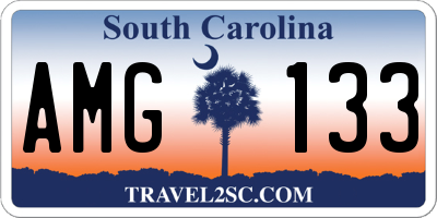 SC license plate AMG133