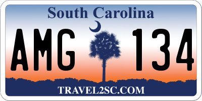 SC license plate AMG134