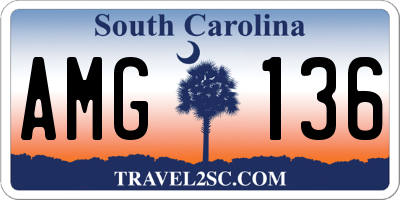 SC license plate AMG136