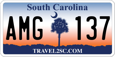SC license plate AMG137