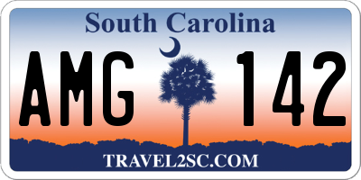 SC license plate AMG142