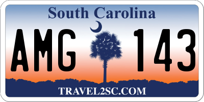 SC license plate AMG143