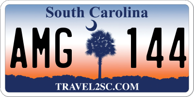 SC license plate AMG144