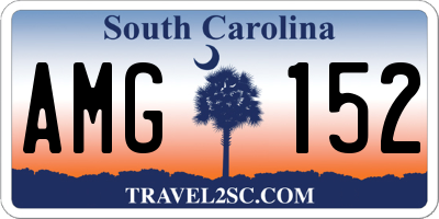 SC license plate AMG152