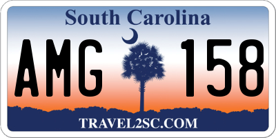 SC license plate AMG158