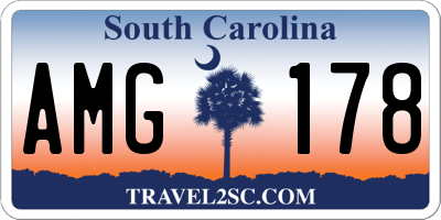 SC license plate AMG178