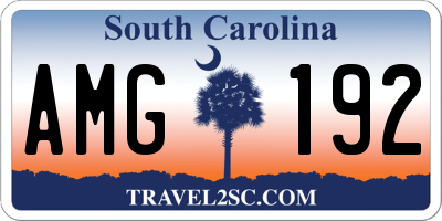 SC license plate AMG192