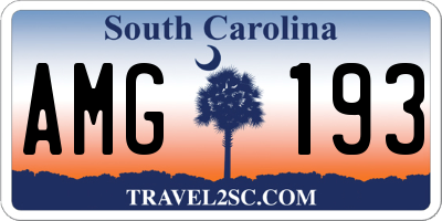 SC license plate AMG193