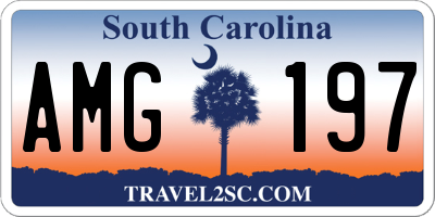 SC license plate AMG197