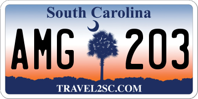 SC license plate AMG203
