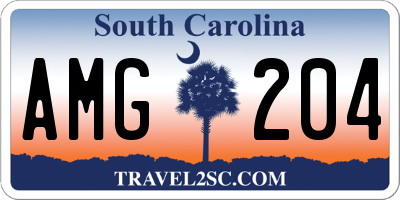 SC license plate AMG204