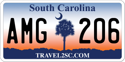 SC license plate AMG206
