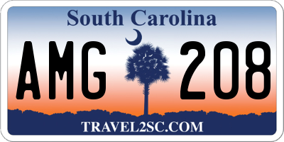 SC license plate AMG208