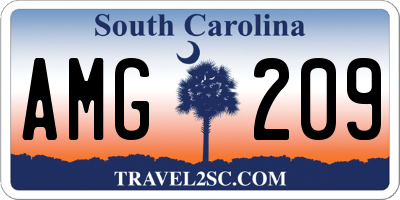 SC license plate AMG209