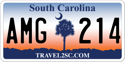 SC license plate AMG214