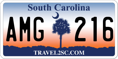 SC license plate AMG216