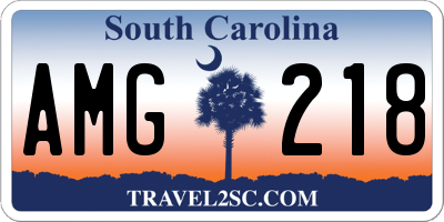 SC license plate AMG218