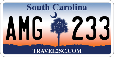 SC license plate AMG233