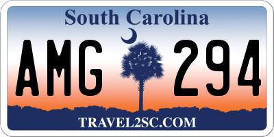 SC license plate AMG294