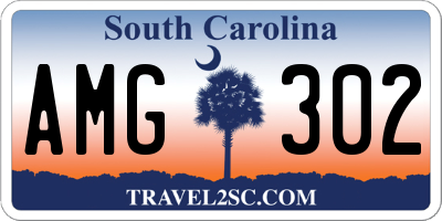 SC license plate AMG302