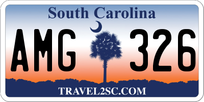 SC license plate AMG326