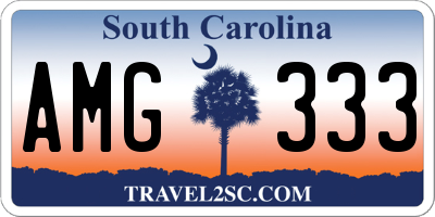 SC license plate AMG333