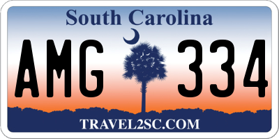 SC license plate AMG334