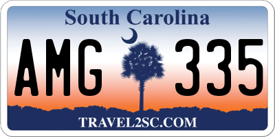 SC license plate AMG335