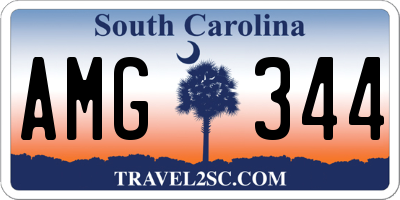 SC license plate AMG344