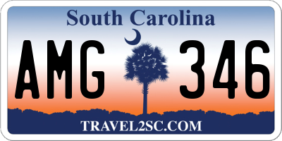 SC license plate AMG346