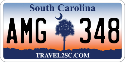 SC license plate AMG348