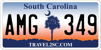 SC license plate AMG349