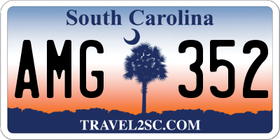 SC license plate AMG352
