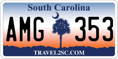 SC license plate AMG353