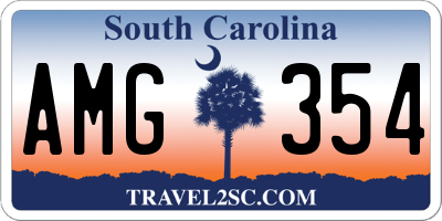SC license plate AMG354