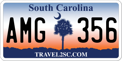 SC license plate AMG356