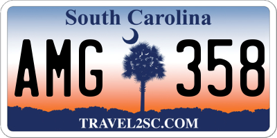 SC license plate AMG358